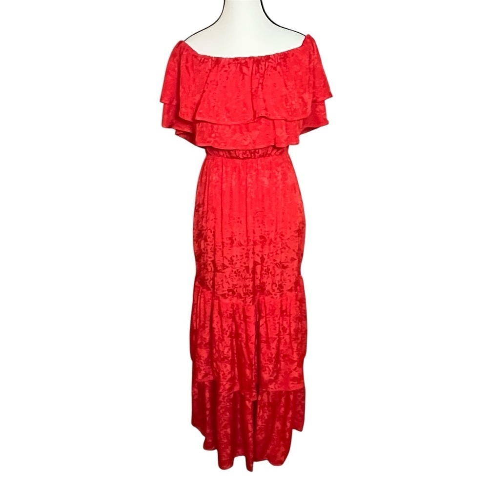 House of Harlow 1960 x Revolve Miriana Maxi Dress Red Ruffle Size Small Boho - Picture 2 of 7